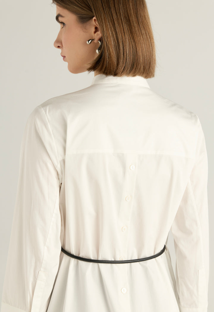 Buttoned Shirt With Leather Tie