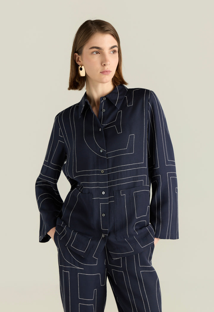 Contrast Stitched Shirt