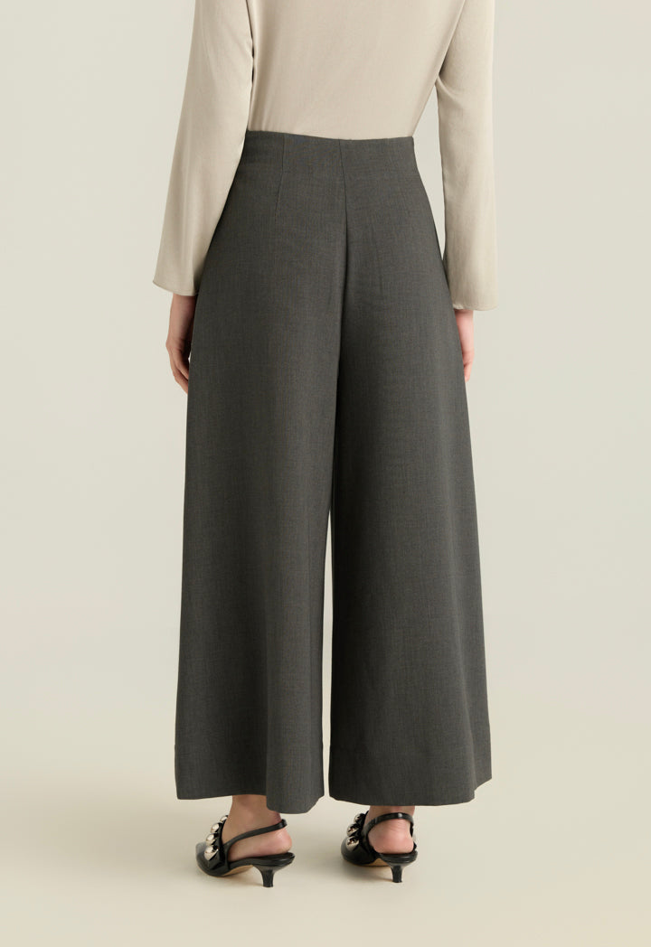 Palazzo Trousers With Wide Pleats