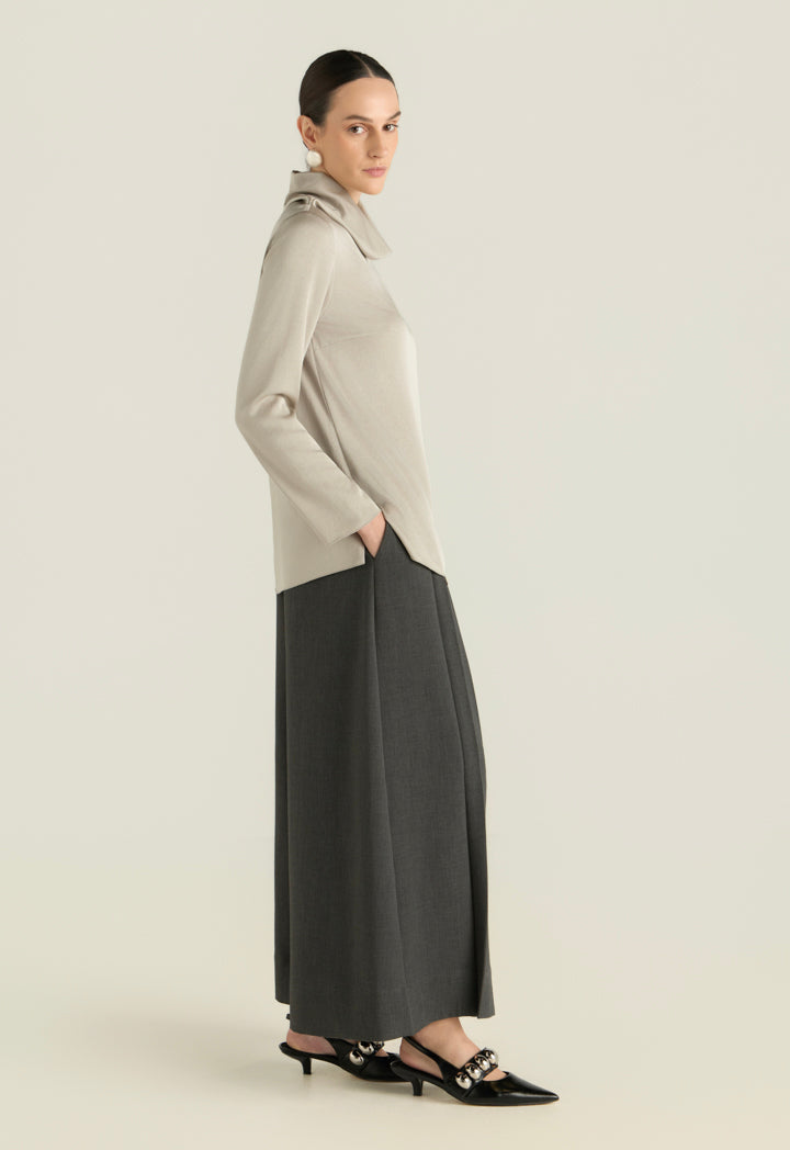 Blouse With Draped Neck