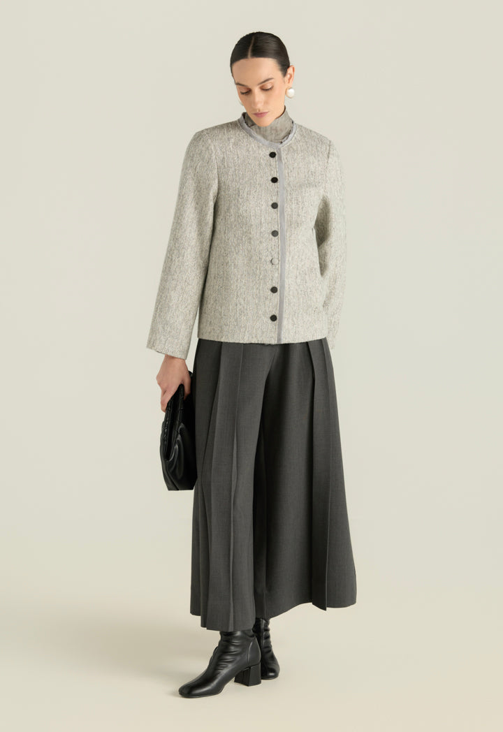 Contrast Edged Tweed Jacket