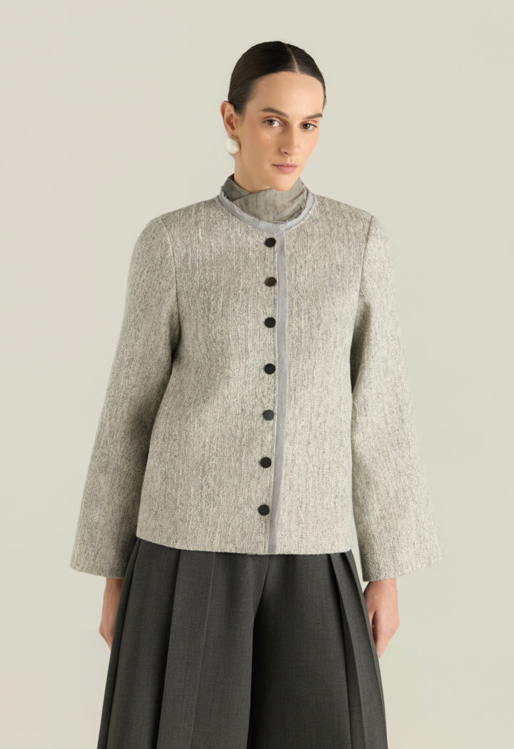 Contrast Edged Tweed Jacket