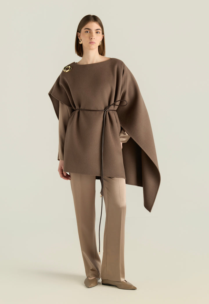 Gold-Tone Shoulder Pin Poncho