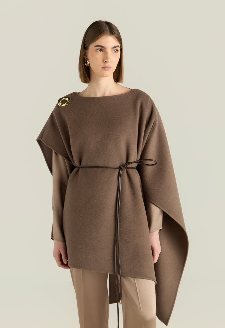Gold-Tone Shoulder Pin Poncho
